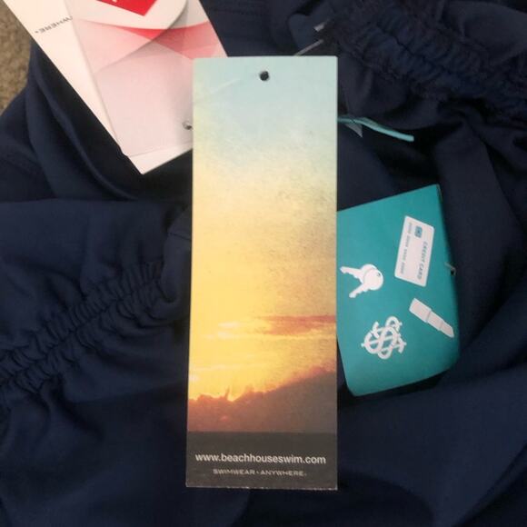 Beach House Plus Size Paloma Beach Solids Blake Adjustable Swim Short Navy 22W - Picture 13 of 16